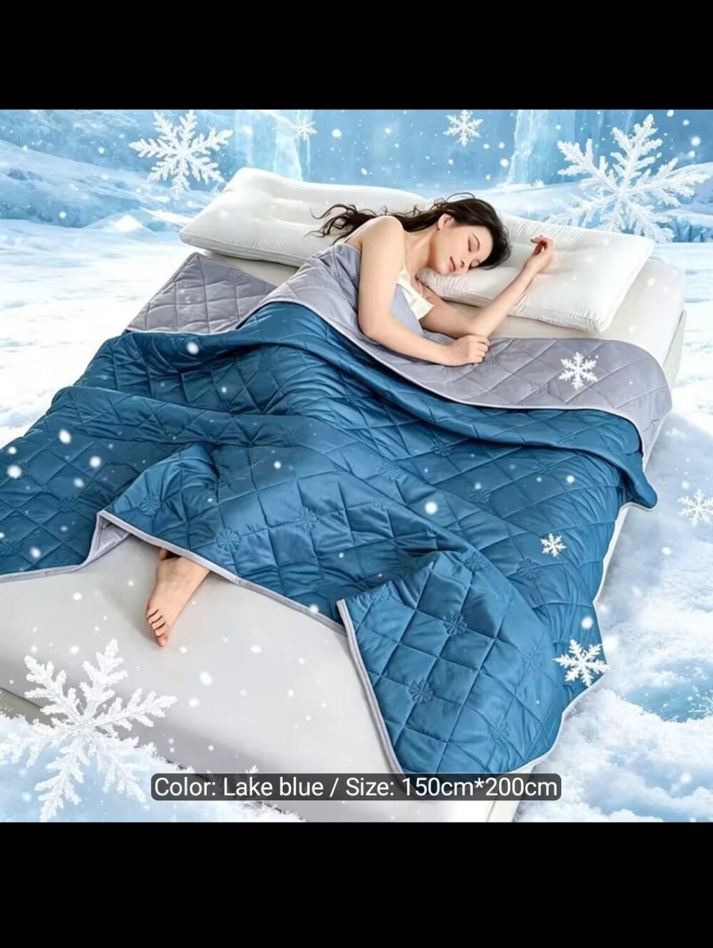 Blue Cooling Blanket Suitable for Hot Sleepers 150*200cm